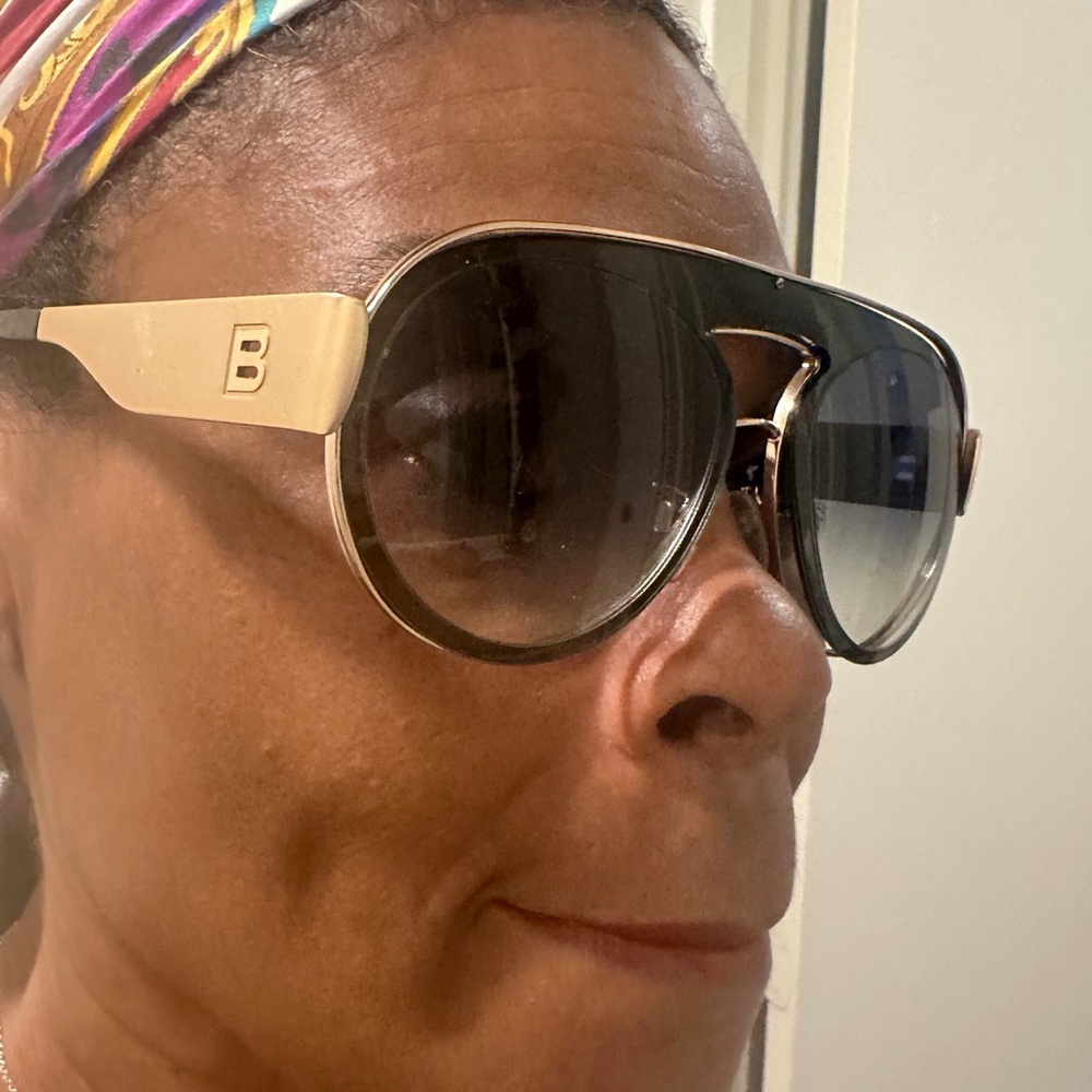 BALENCIAGA BA 401B floating lens Sunglasses Matte gold frame - Picture 4 of 16